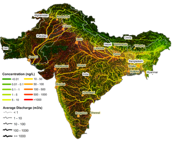Diclofenac concentrations in India